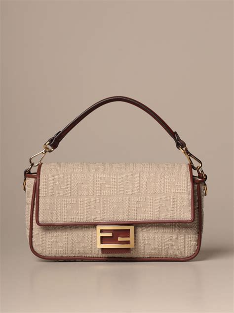 fendi white baguette bag